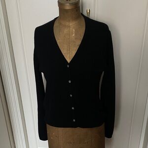Classic Black 100% Cashmere Women's Cardigan
